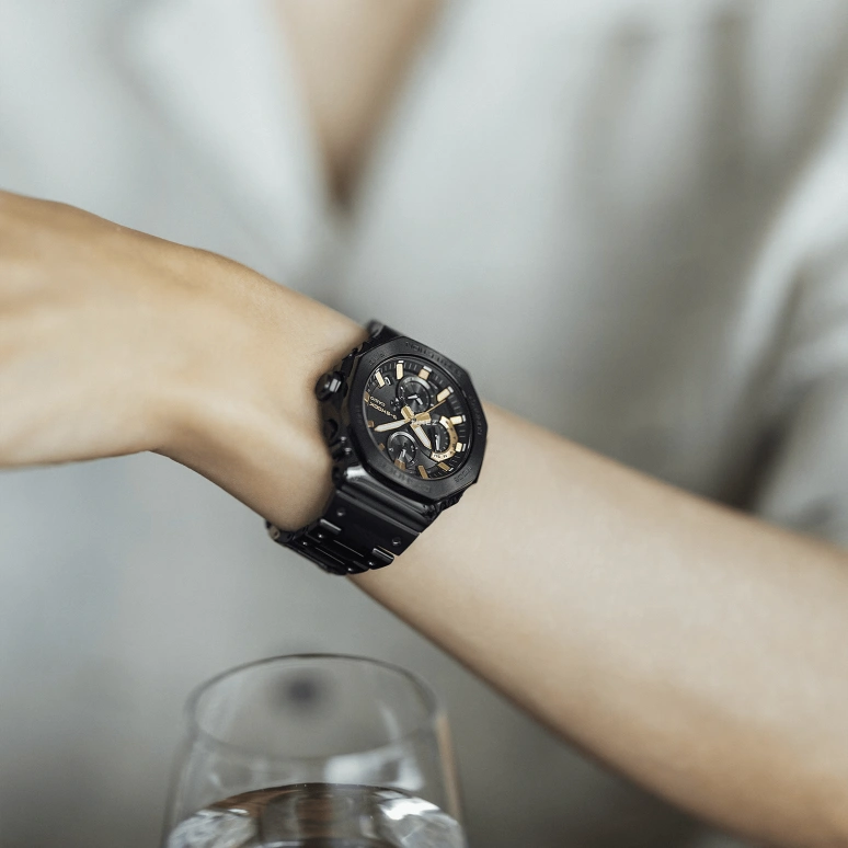 卡西欧,G-SHOCK 51.30x46.30毫米,51.30x46.30毫米,不锈钢,黑色,石英,倒计时,计时,星期历,日历,矿物水晶,八角形,GMCB2100ZE1A