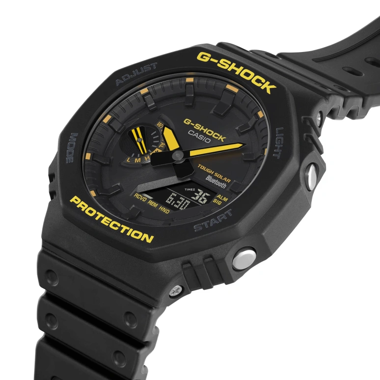 卡西欧,G-SHOCK 45.40毫米,45.40毫米,碳纤维,黑色,石英,倒计时,计时,月历,星期历,矿物水晶,圆形,GAB2100CY,GAB2100CY-1A