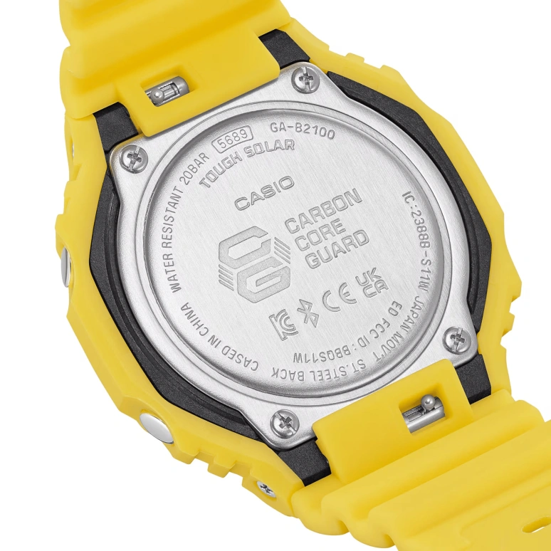 卡西欧,G-SHOCK 48.50x45.40毫米,48.50x45.40毫米,合成树脂,碳纤维,黑色,石英,倒计时,计时,月历,星期历,矿物水晶,圆形,GAB2100C,GAB2100C-9A