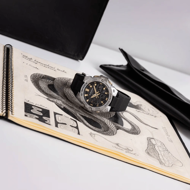 卡西欧,G-STEEL 49.60毫米,49.60毫米,碳纤维,黑色,石英,倒计时,计时,月历,星期历,矿物水晶,圆形,GSTB400CX,GSTB400CX-1A