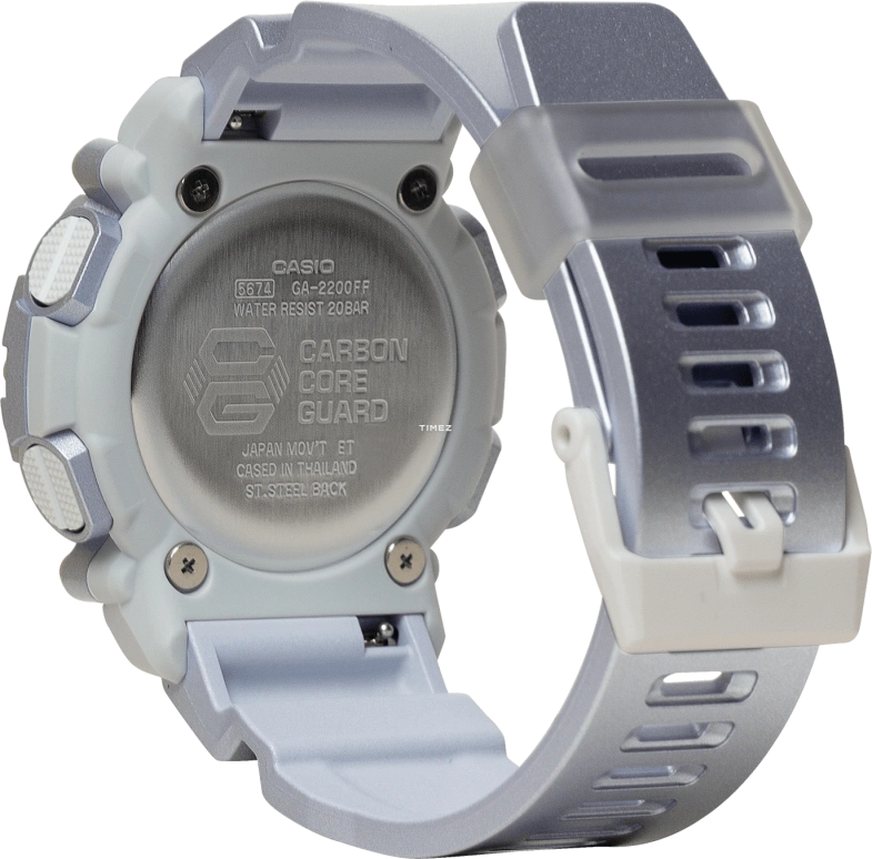 卡西欧,G-SHOCK 47.10毫米,47.10毫米,合成树脂,碳纤维,白色,石英,倒计时,计时,月历,星期历,矿物水晶,圆形,GA2200FF,GA2200FF-8A