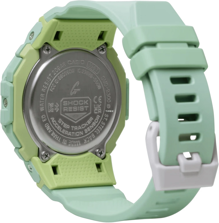 卡西欧,G-SHOCK 43.80毫米,43.80毫米,生物基,合成树脂,绿色,石英,倒计时,计时,年历,月历,矿物水晶,八角形,GMDB300,GMDB300-3