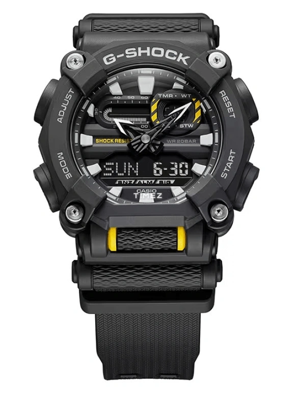 卡西欧,G-SHOCK 52.80x49.50毫米,52.80x49.50毫米,合成树脂,黑色,石英,倒计时,计时,月历,星期历,矿物水晶,圆形,GA900,GA900-1A