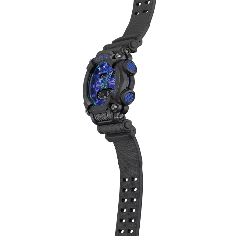 卡西欧,G-SHOCK 52.80x49.50毫米,52.80x49.50毫米,合成树脂,紫色,石英,倒计时,计时,月历,星期历,矿物水晶,圆形,GA900VB,GA900VB-1A