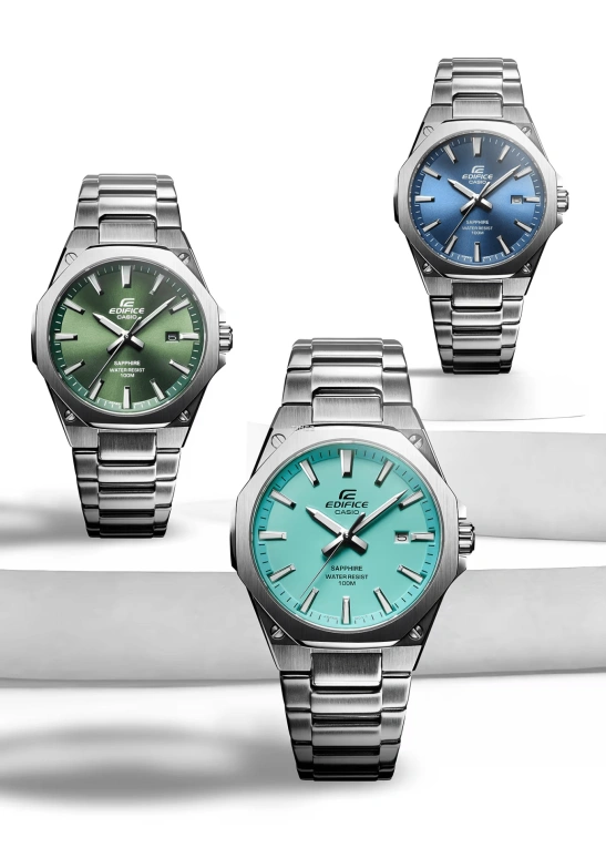 卡西欧,EDIFICE 44.80x39.90毫米,44.80x39.90毫米,不锈钢,蓝色,石英,日历,蓝宝石,水晶玻璃,EFRS108D,EFRS108D-2AV