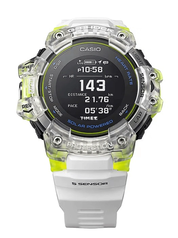 卡西欧,G-SHOCK 55毫米,55毫米,合成树脂,黑色,处理器,倒计时,计时,月历,星期历,矿物水晶,圆形,GBDH1000,GBDH1000-7A9