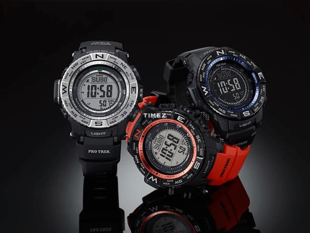 卡西欧,PROTREK 56.90x53.40毫米,56.90x53.40毫米,不锈钢,合成树脂,灰色,石英,倒计时,计时,月历,星期历,矿物水晶,玻璃,圆形,PRW3500,PRW3500-1