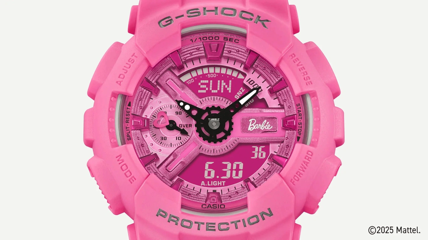 卡西欧,G-SHOCK 45.90毫米,45.90毫米,合成树脂,粉红色,石英,倒计时,计时,月历,星期历,矿物水晶,圆形,GMAS110BE,GMAS110BE-4A