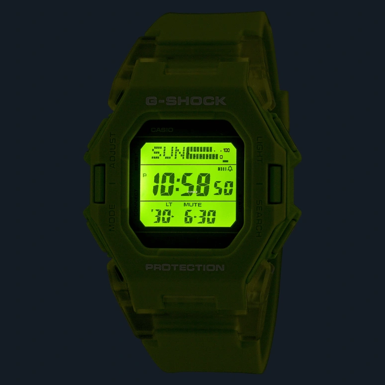 卡西欧,G-SHOCK 46.30x41.50毫米,46.30x41.50毫米,合成树脂,绿色,石英,倒计时,计时,年历,月历,矿物水晶,方形,GDB500S,GDB500S-3