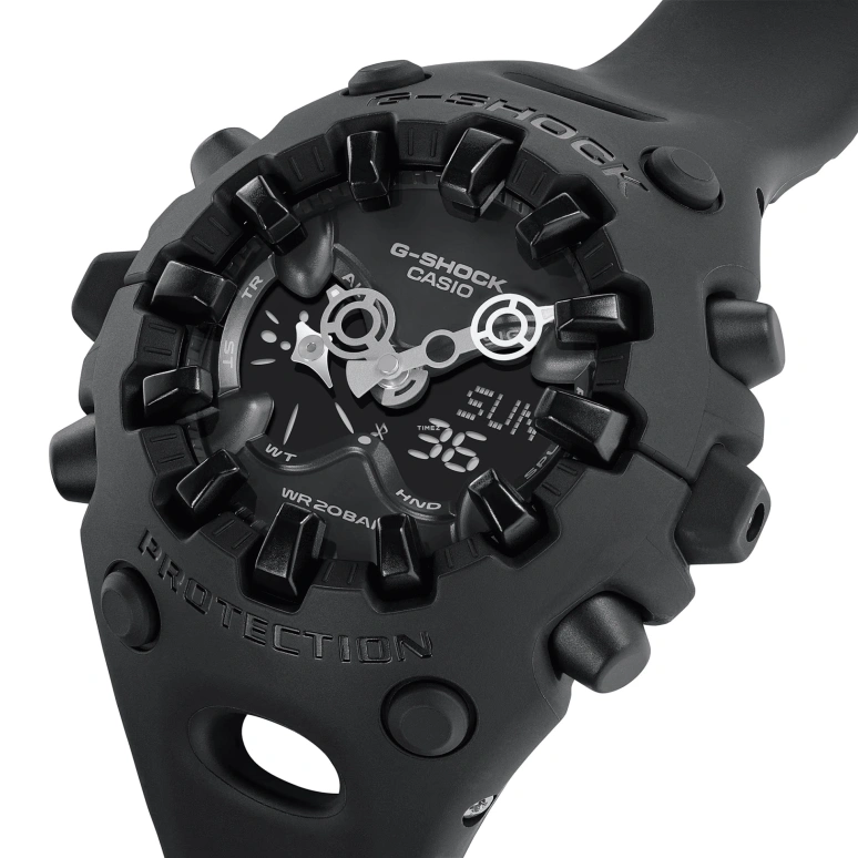 卡西欧,G-SHOCK 49.10x58.20毫米,49.10x58.20毫米,合成树脂,黑色,石英,倒计时,计时,月历,星期历,矿物水晶,圆形,GAV01,GAV01-1A