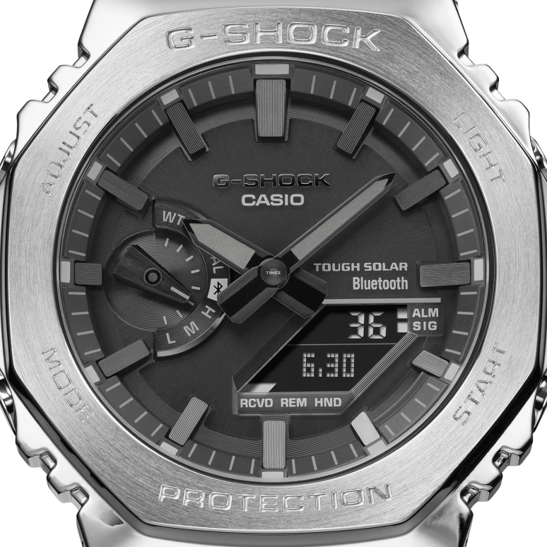 卡西欧,G-SHOCK 44.40毫米,44.40毫米,不锈钢,黑色,石英,倒计时,计时,月历,星期历,矿物水晶,八角形,GMB2100D,GMB2100D-1A