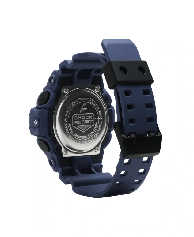 卡西欧,G-SHOCK 57.50x53.40毫米,57.50x53.40毫米,合成树脂,黑色,蓝色,石英,倒计时,计时,月历,星期历,矿物水晶,圆形,GA700CA,GA700CA-2A