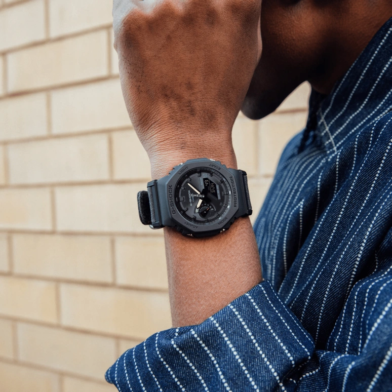 卡西欧,G-SHOCK 48.50x45.40毫米,48.50x45.40毫米,生物基,合成树脂,碳纤维,黑色,石英,倒计时,计时,月历,星期历,矿物水晶,圆形,GAB2100CT1A5