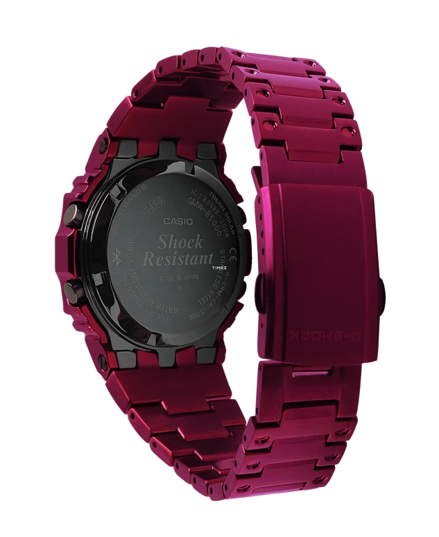 卡西欧,G-SHOCK 49.30x43.20毫米,49.30x43.20毫米,不锈钢,红色,石英,倒计时,计时,月历,星期历,矿物水晶,方形,GMWB5000RD,GMWB5000RD-4