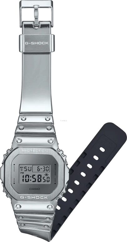 卡西欧,G-SHOCK 49.60x43.20毫米,49.60x43.20毫米,合成树脂,银色,石英,倒计时,计时,月历,星期历,矿物水晶,方形,GM5600YM,GM5600YM-8A8