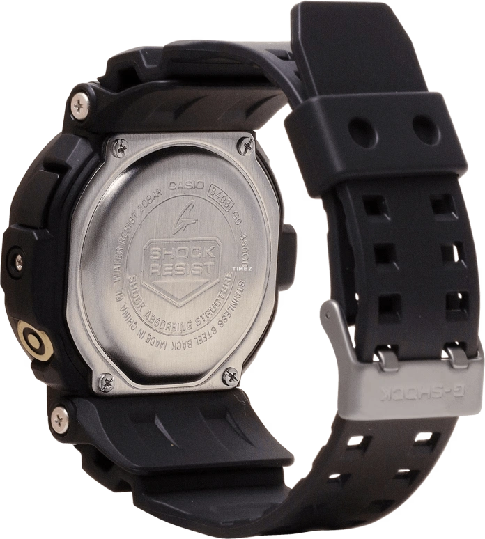 卡西欧,G-SHOCK 50.80毫米,50.80毫米,合成树脂,黄金色,灰色,石英,倒计时,计时,月历,星期历,矿物水晶,圆形,GD350GB,GD350GB-1