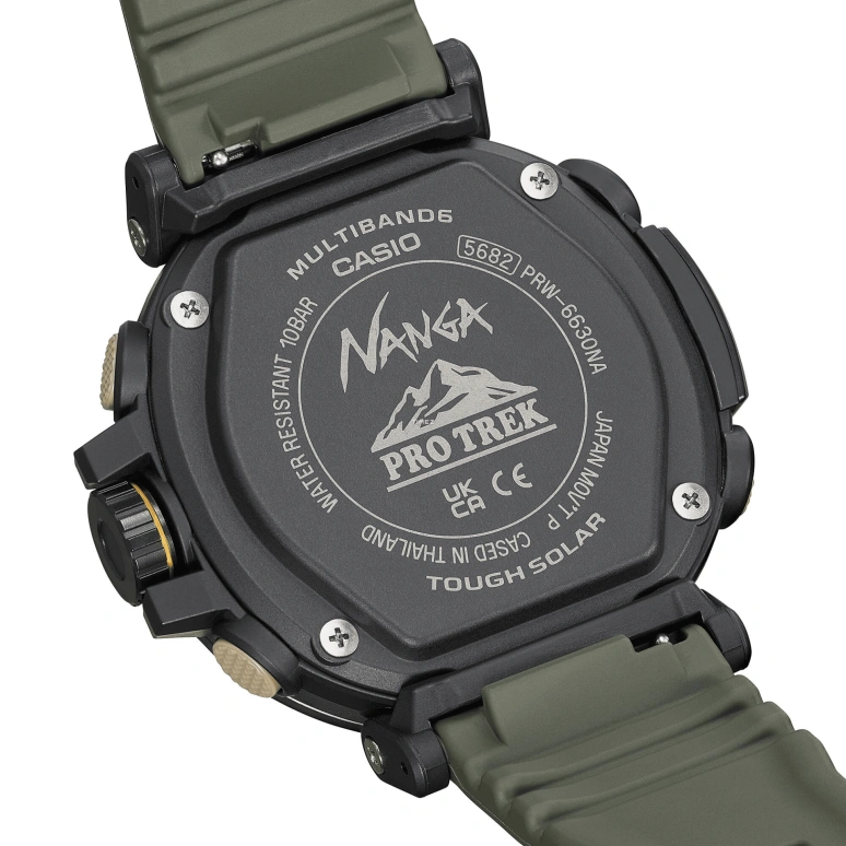 卡西欧,PROTREK 51.60x51.50毫米,51.60x51.50毫米,不锈钢,黑色,石英,倒计时,计时,月历,星期历,矿物水晶,圆形,PRW6630NA,PRW6630NA-1A3