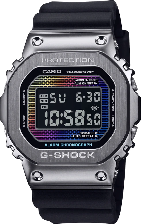 卡西欧,G-SHOCK 49.60x43.20毫米,49.60x43.20毫米,合成树脂,多色,石英,倒计时,计时,月历,星期历,矿物水晶,方形,GM5600BRW,GM5600BRW-1