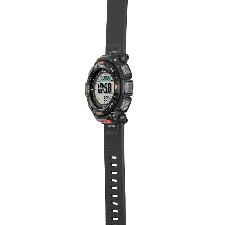 Casio,PROTREK 54.70x51.70mm,54.70x51.70mm,Bio-sourced,Grey,Quartz,Countdown,Chronograph,Month,Date,Hardlex,Glass,Round,PRG340,PRG340-1