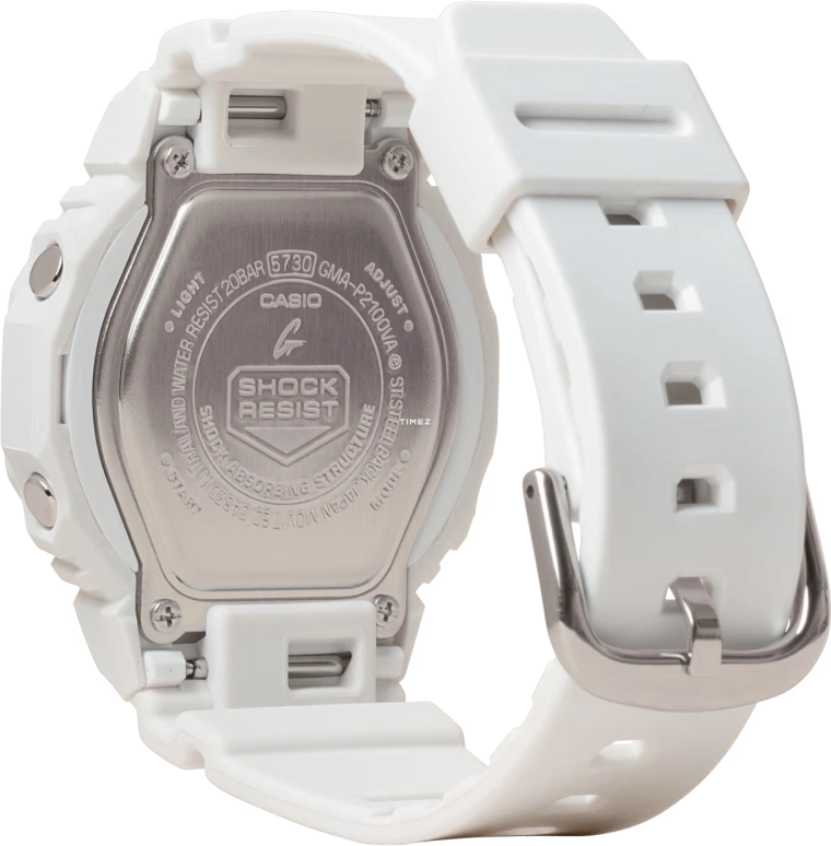 卡西欧,G-SHOCK 46x40.20毫米,46x40.20毫米,合成树脂,银色,石英,倒计时,计时,月历,星期历,矿物水晶,八角形,GMAP2100VA,GMAP2100VA-7A