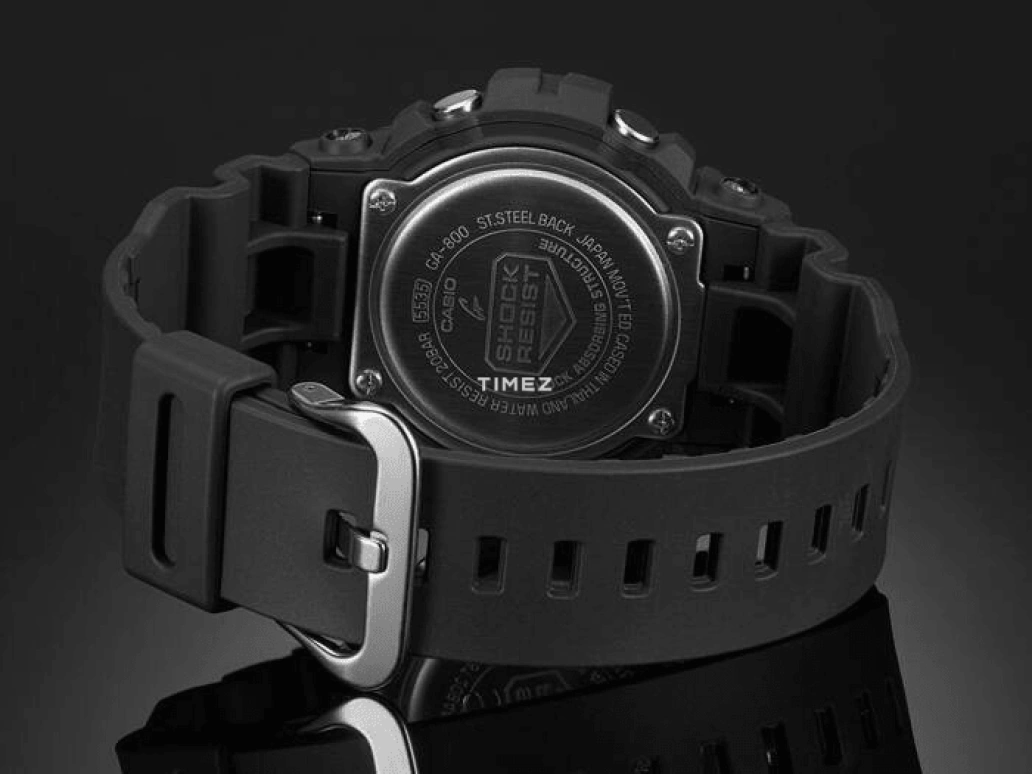 卡西欧,G-SHOCK 48.60毫米,48.60毫米,合成树脂,黑色,石英,倒计时,计时,月历,星期历,矿物水晶,圆形,GA800,GA800-1A