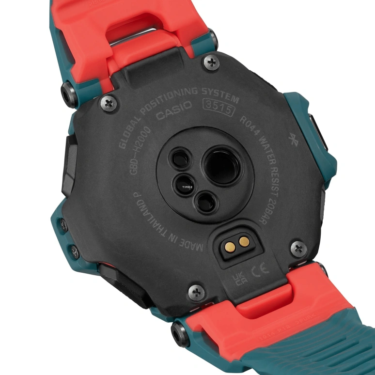 卡西欧,G-SHOCK 59.60x52.60毫米,59.60x52.60毫米,生物基,合成树脂,黑色,石英,倒计时,计时,月历,星期历,矿物水晶,圆形,GBDH2000,GBDH2000-2