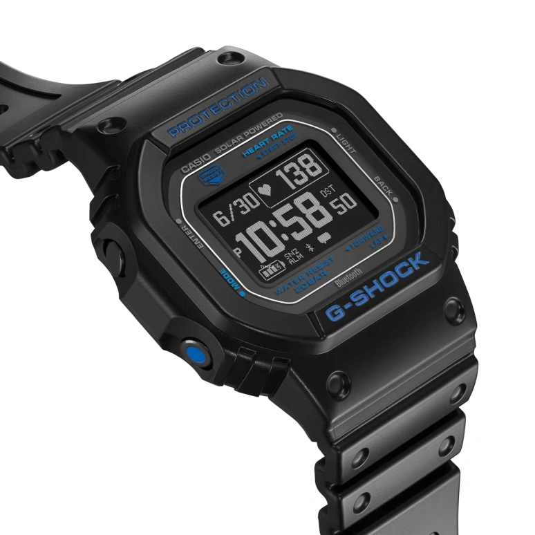 Casio,G-SHOCK 51.10x44.50mm,51.10x44.50mm,Bio-sourced,Black,Quartz,Chronograph,Moonphase,Month,Date,Hardlex,Square,DW,DW-H5600-1A2