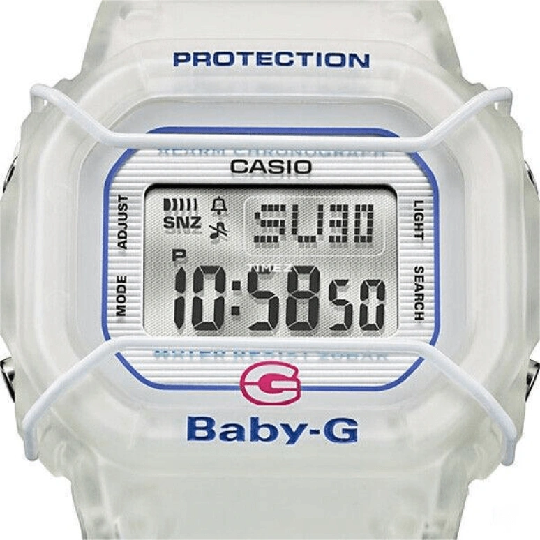 卡西欧,BABY-G 44.70x40毫米,44.70x40毫米,塑料,黑色,灰色,石英,长方形,白色,BGD,BGD-525-7E