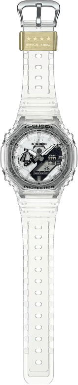 卡西欧,G-SHOCK 48.50x45.40毫米,48.50x45.40毫米,合成树脂,碳化钛金属陶瓷,白色,石英,倒计时,计时,月历,星期历,矿物水晶,圆形,GA2140RX,GA2140RX-7A