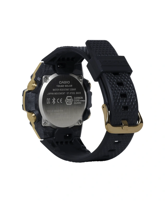卡西欧,G-SHOCK 46.60x49.60毫米,46.60x49.60毫米,合成树脂,精钢,黑色,石英,倒计时,计时,月历,星期历,矿物水晶,圆形,GSTB400GB1A9