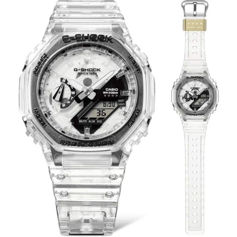 卡西欧,G-SHOCK 48.50x45.40毫米,48.50x45.40毫米,合成树脂,碳化钛金属陶瓷,白色,石英,倒计时,计时,月历,星期历,矿物水晶,圆形,GA2140RX,GA2140RX-7A