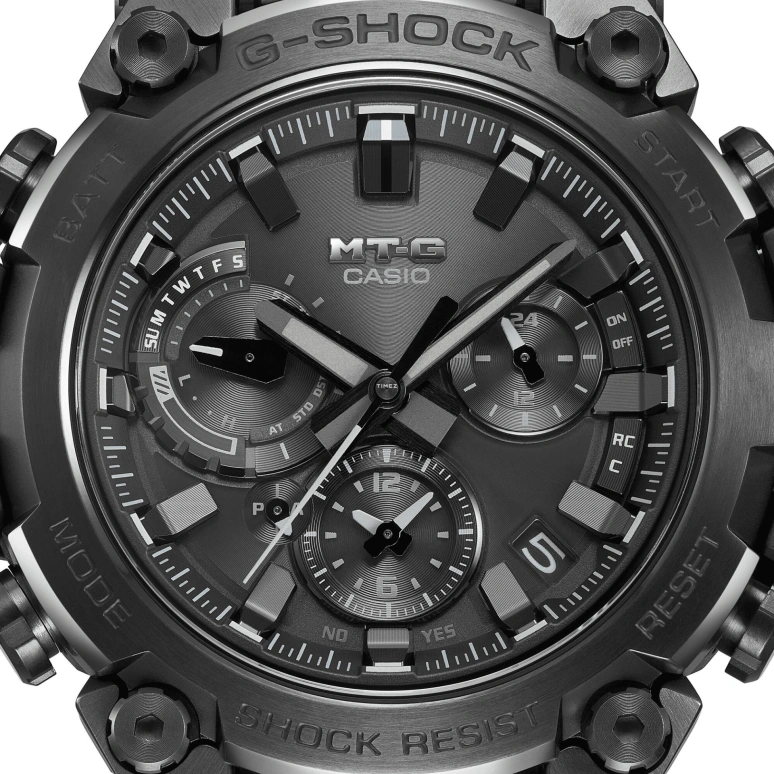 卡西欧,G-SHOCK 51.90x50.90毫米,51.90x50.90毫米,合成树脂,精钢,黑色,石英,倒计时,计时,星期历,日历,蓝宝石,水晶玻璃,圆形,MTGB3000B,MTGB3000B-1A
