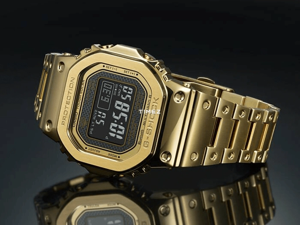 卡西欧,G-SHOCK 49.30x43.20毫米,49.30x43.20毫米,不锈钢,黑色,石英,倒计时,计时,万年历,月历,矿物水晶,方形,GMW,GMW-B5000GD-9