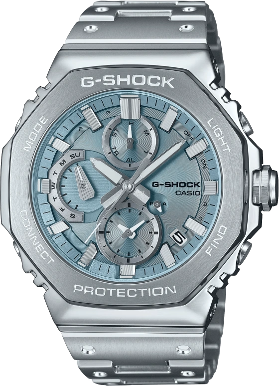 卡西欧,G-SHOCK 51.30x46.30毫米,51.30x46.30毫米,不锈钢,蓝色,石英,倒计时,计时,星期历,日历,矿物水晶,八角形,GMCB2100AD2A