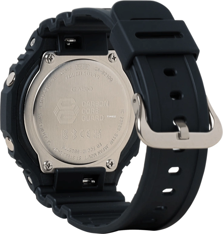 卡西欧,G-SHOCK 48.50x45.40毫米,48.50x45.40毫米,合成树脂,碳纤维,黑色,石英,倒计时,计时,月历,星期历,矿物水晶,圆形,GAB2100FC,GAB2100FC-1A