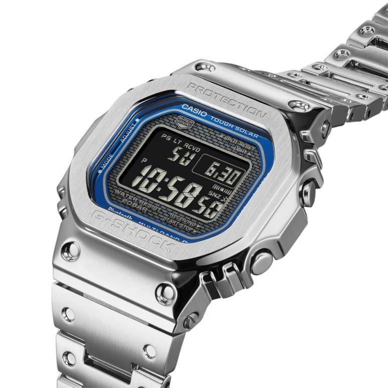 卡西欧,G-SHOCK 49.30x43.20毫米,49.30x43.20毫米,不锈钢,灰色,石英,倒计时,计时,月历,星期历,玻璃,方形,GMW,GMW-B5000D-2