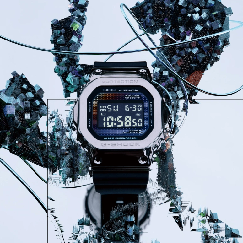 卡西欧,G-SHOCK 49.60x43.20毫米,49.60x43.20毫米,合成树脂,多色,石英,倒计时,计时,月历,星期历,矿物水晶,方形,GM5600RW,GM5600RW-1