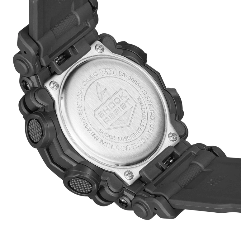 卡西欧,G-SHOCK 52.80x49.50毫米,52.80x49.50毫米,合成树脂,黄金色,石英,倒计时,计时,月历,星期历,矿物水晶,圆形,GA900AG,GA900AG-1A