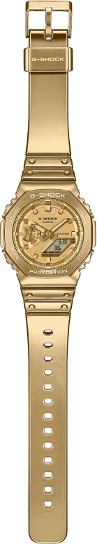 卡西欧,G-STEEL 44.40毫米,44.40毫米,不锈钢,合成树脂,黄金色,石英,倒计时,计时,月历,星期历,矿物水晶,八角形,GM2100YMG9A9