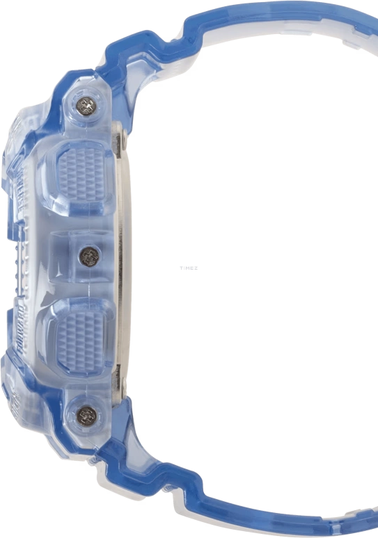卡西欧,G-SHOCK 49x45.90毫米,49x45.90毫米,合成树脂,蓝色,灰色,石英,倒计时,计时,月历,星期历,矿物水晶,圆形,GMAS110VW,GMAS110VW-6A