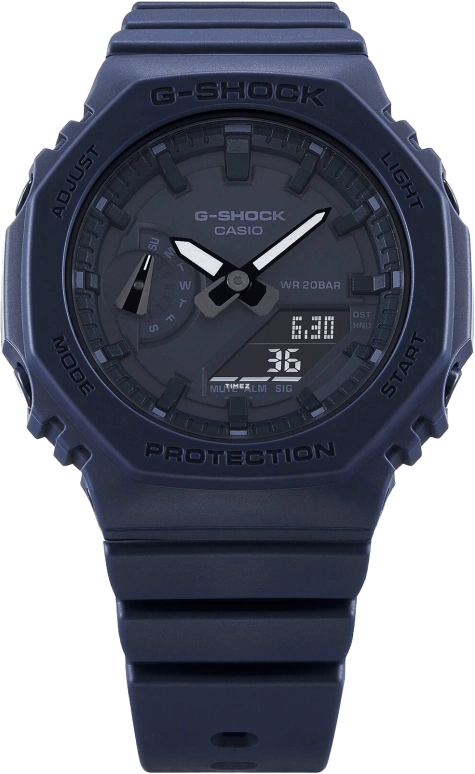 Casio,G-SHOCK 46.20x42.90mm,46.20x42.90mm,Carbon,Resin,Blue,Quartz,Countdown,Chronograph,Month,Date,Hardlex,Round,GMAS2100BA21