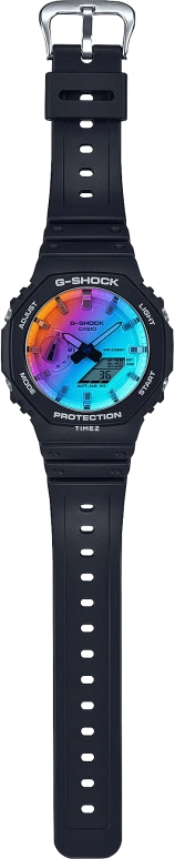 卡西欧,G-SHOCK 48.50x45.40毫米,48.50x45.40毫米,合成树脂,碳纤维,渐变色,蓝色,石英,倒计时,计时,月历,星期历,矿物水晶,八角形,GA2100SR,GA2100SR-1A