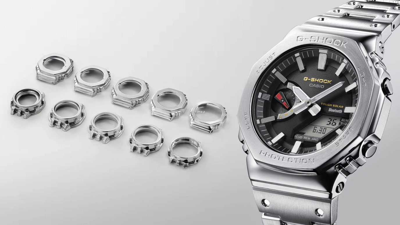卡西欧,G-SHOCK 49.80x44.40毫米,49.80x44.40毫米,精钢,黑色,石英,倒计时,计时,月历,星期历,矿物水晶,圆形,GMB2100SD,GMB2100SD-1C