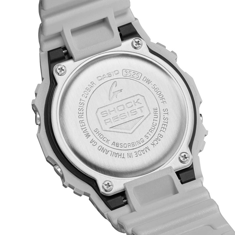 卡西欧,G-SHOCK 48.90x42.80毫米,48.90x42.80毫米,合成树脂,灰色,石英,倒计时,计时,月历,星期历,矿物水晶,方形,DW5600FF,DW5600FF-8