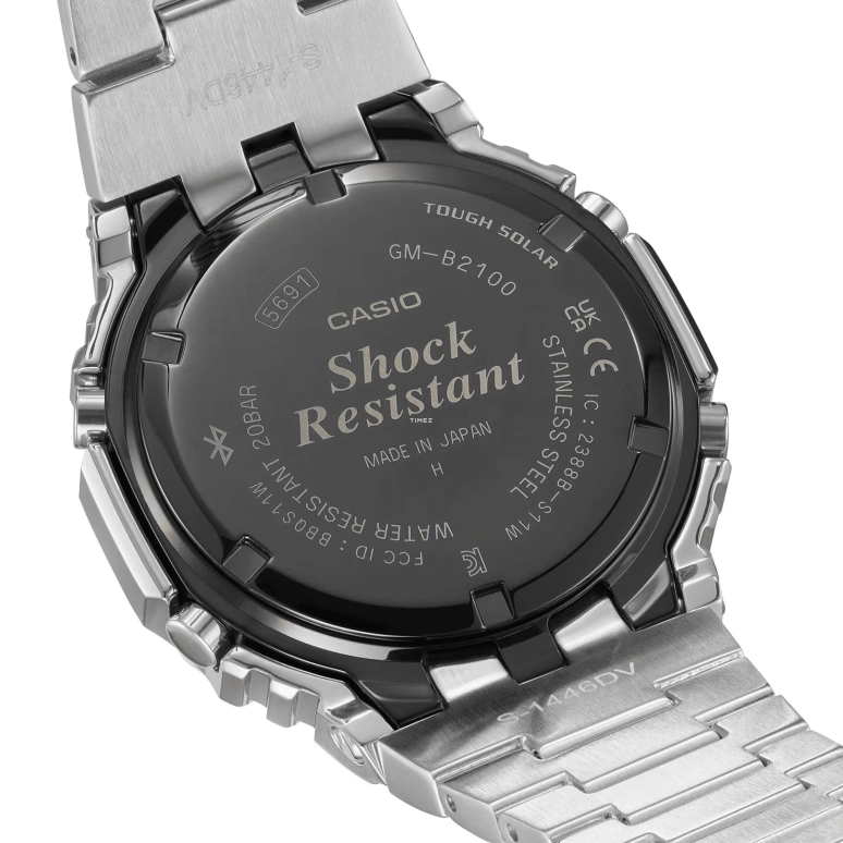 卡西欧,G-SHOCK 44.40毫米,44.40毫米,不锈钢,黑色,石英,倒计时,计时,月历,星期历,矿物水晶,八角形,GMB2100D,GMB2100D-1A
