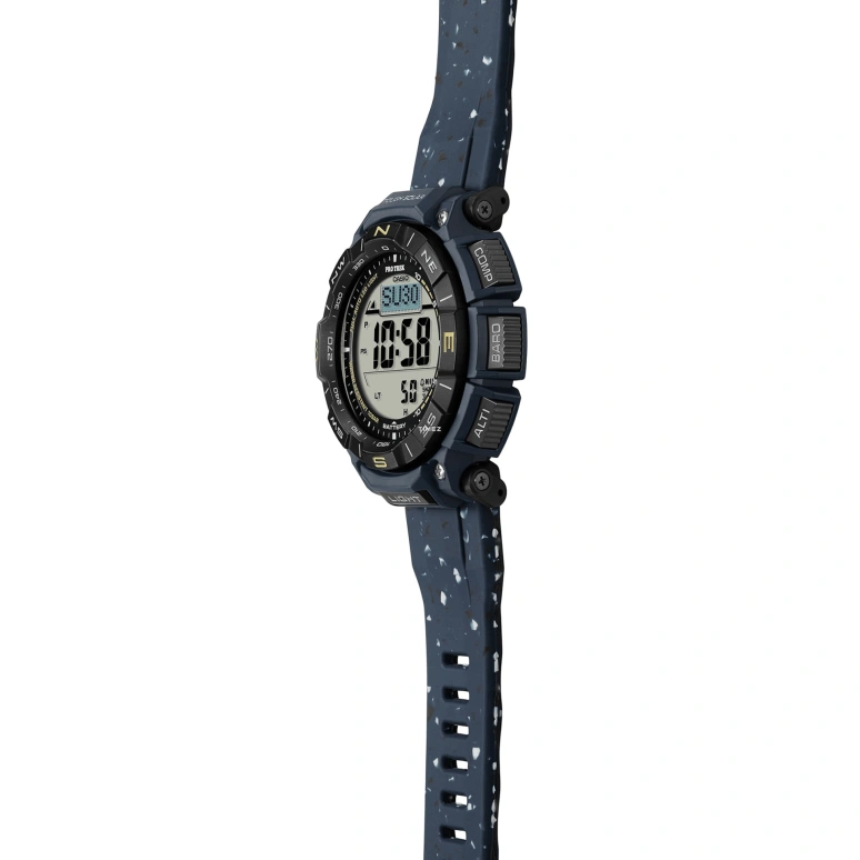 卡西欧,PROTREK 54.70x51.70毫米,54.70x51.70毫米,生物基,合成树脂,灰色,石英,倒计时,计时,月历,星期历,矿物水晶,玻璃,圆形,PRG340SC,PRG340SC-2