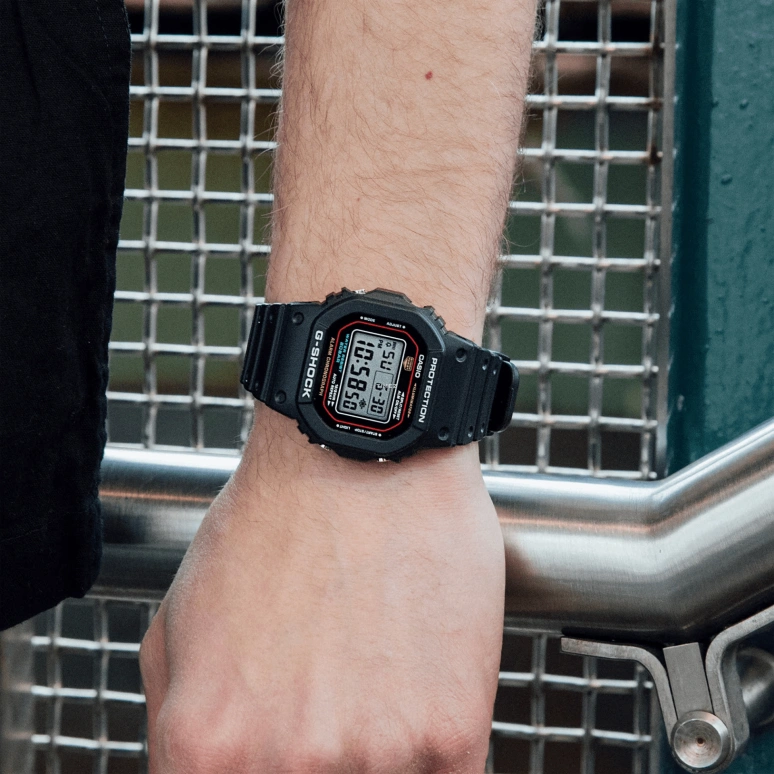 Casio,5600 48.90x42.80mm,48.90x42.80mm,Resin,Bio-sourced,Black,Quartz,Countdown,Chronograph,Month,Date,Hardlex,Square,DW5600RL,DW5600RL-1