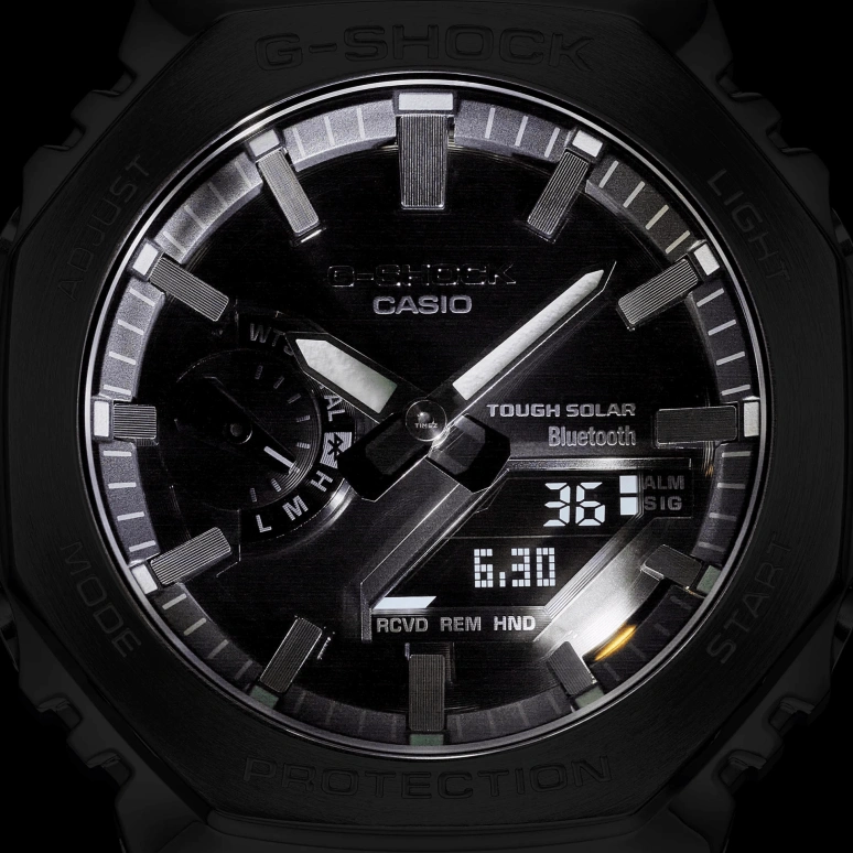 卡西欧,G-SHOCK 44.50毫米,44.50毫米,不锈钢,灰色,石英,倒计时,计时,月历,星期历,矿物水晶,六边形,GMB2100SD,GMB2100SD-1A