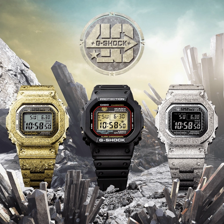 卡西欧,G-SHOCK 49.30x43.20毫米,49.30x43.20毫米,不锈钢,黑色,石英,倒计时,计时,万年历,月历,矿物水晶,方形,GMW,GMW-B5000PS-1