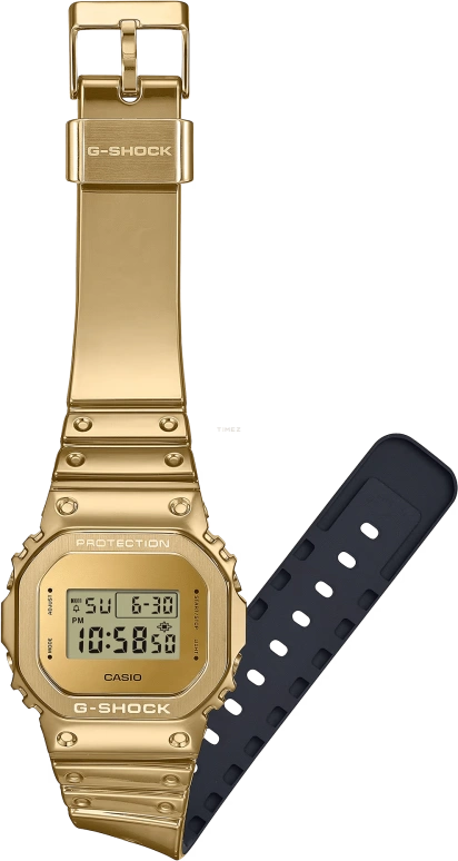 卡西欧,G-SHOCK 49.60x43.20毫米,49.60x43.20毫米,合成树脂,黄金色,石英,倒计时,计时,月历,星期历,矿物水晶,方形,GM5600YMG,GM5600YMG-9